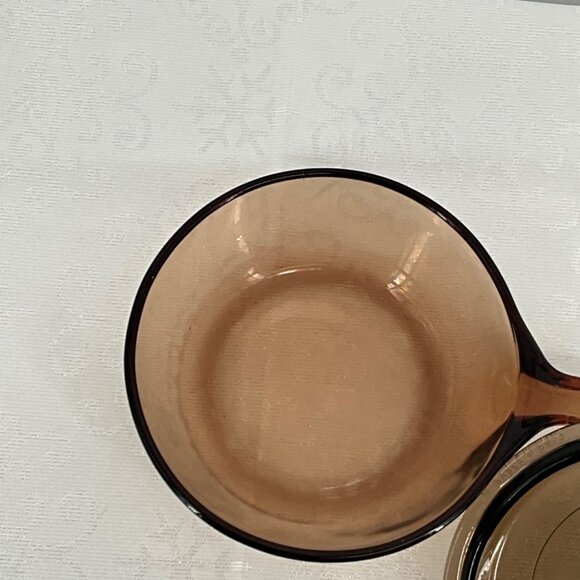 Vintage Corning Visions Amber Glass Saucepan With Lid .5 Liter - Picture 3 of 5